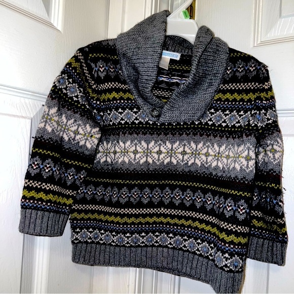 JANIE & Jack beautiful, Alpine style sweater with geometric print - Picture 1 of 4